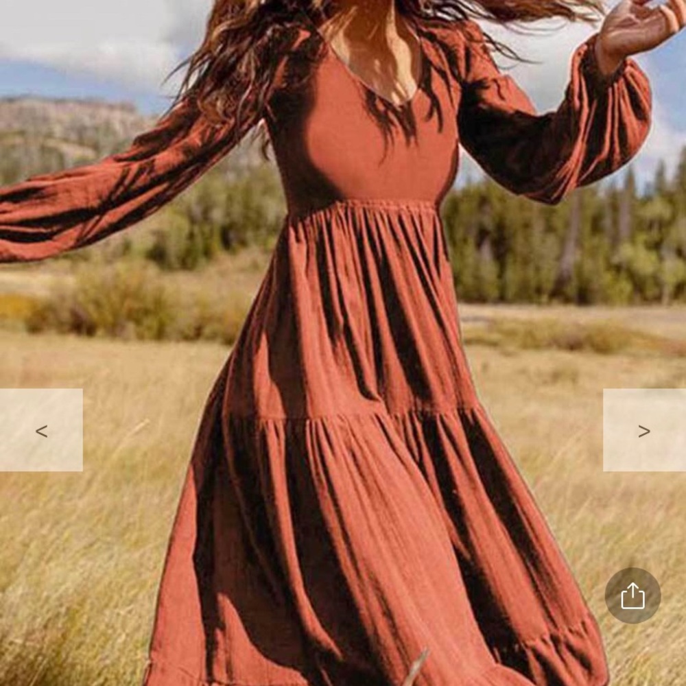 Balloon sleeve maxi dress